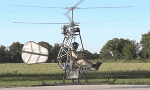 Pascal Chretien's prototype electric helicopter takes flight.
